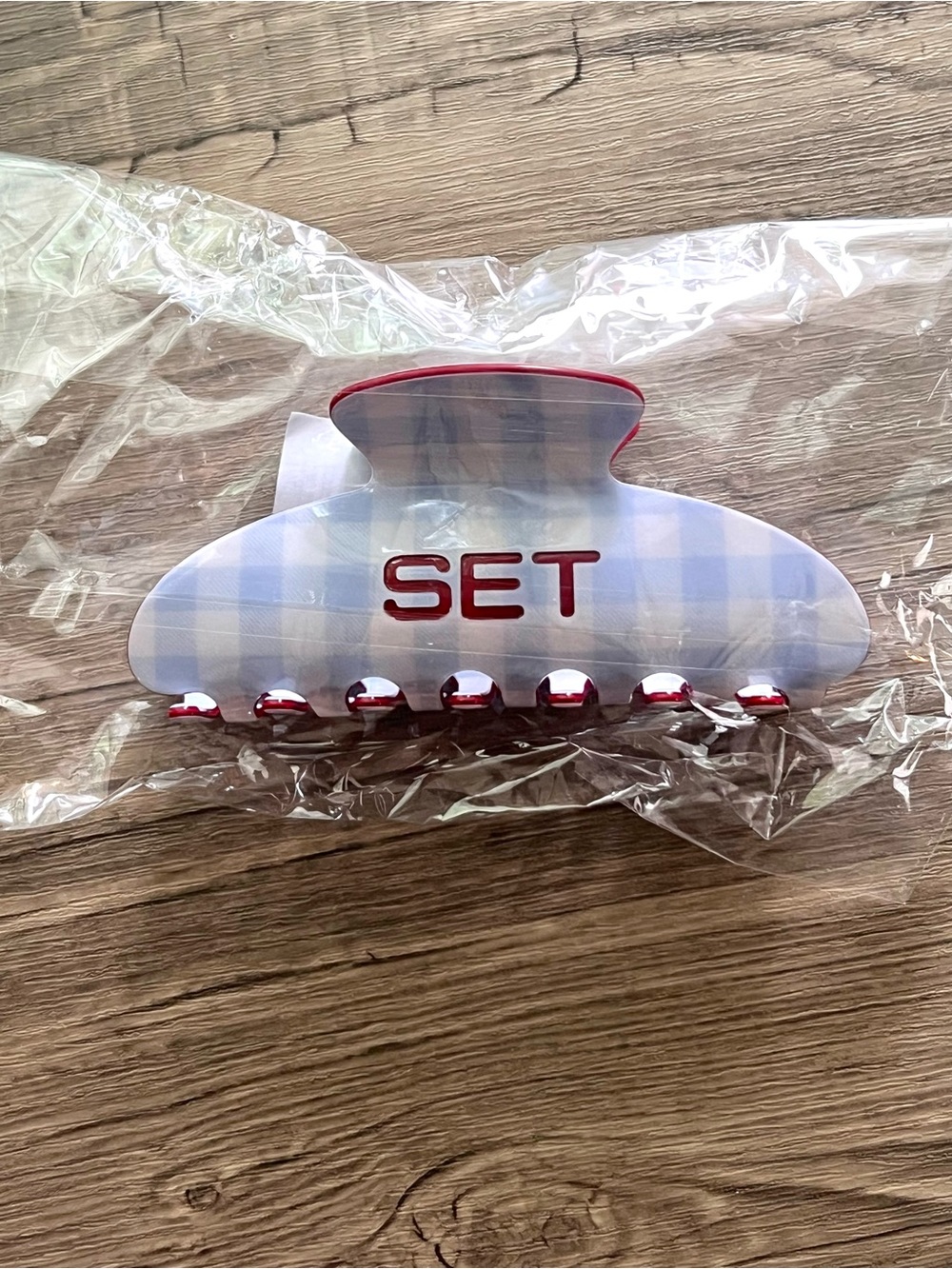 Set Active Coaster Gingham Claw Clip